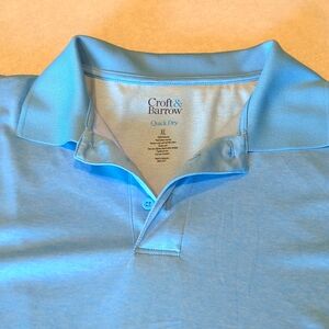 Mens Croft And Barrow Wuick Sry XL Light Aqua Shirt